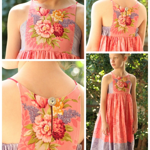 Vestido de reloj de arena - vestido de verano para niña - patrón PDF