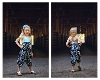 Hummingbird Pantsuit - girls' romper - PDF pattern