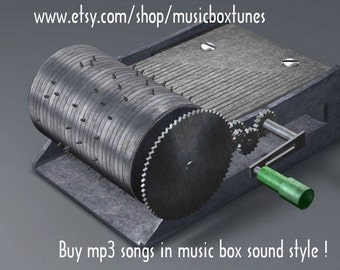 mp3 Rock a bye baby, hand crank music box lullaby Mp3 tune. A nice gift idea to friends and loved ones.  Instant Download !