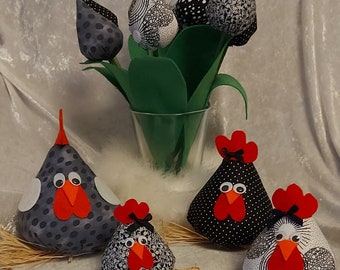 Fabric chicken, chickens, rooster, Easter 3-piece
