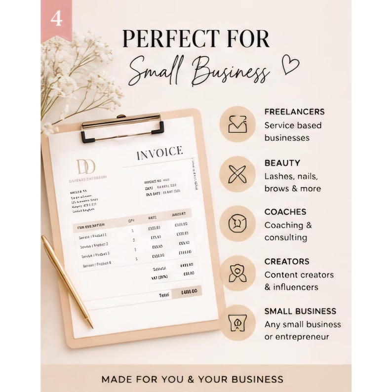 Editable Canva Invoice Template for Small Business, Freelancer Client ...