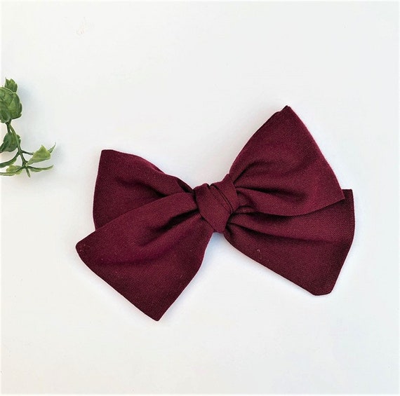 burgundy baby bow