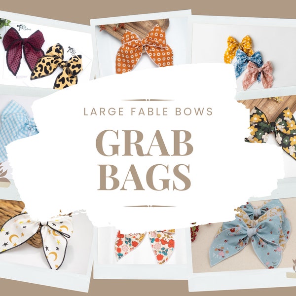 Mystery bow Grab Bag, random bow grab bag, mix order of hair bows, hair bow grab bag, baby hair bow mystery bag, variety girls bow grab bag