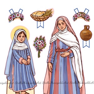 Digital Download - Saint Anne Paper Doll (Color and BnW)