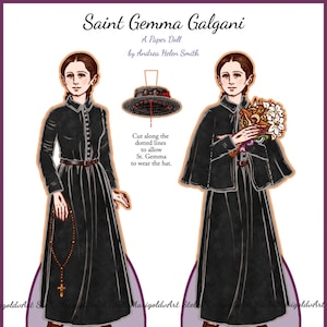 Digital Download - Saint Gemma Galgani Paper Doll (Traditional)