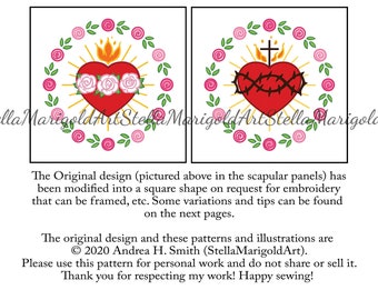 Simple Sacred Hearts Pattern DIY PDF