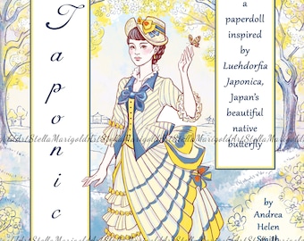 Digital Download - Japonica Luehdorfia - A Japanese Lady of the Meiji Era - Paper Doll (Color and Black and White)