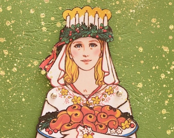 Digital nedladdning - Saint Lucy, St. Lucia pappersdocka - Färg och svartvitt (ledad)