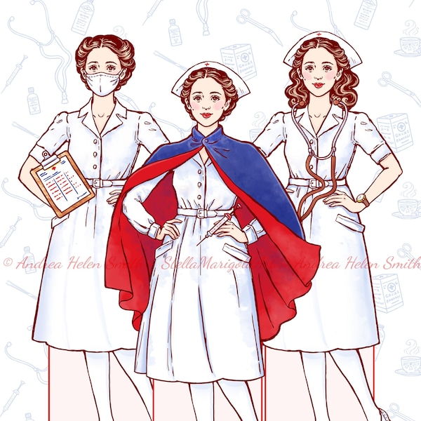 Digital Download - A Nurse in the 1940s - Paper Doll Book (Version 1)