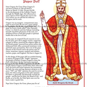 Digital Download Saint Gregory the Great Paper Doll Color and BnW image 5