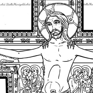 Digital Download - The Cross of San Damiano - Coloring Page and Workbook