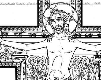 Digital Download - The Cross of San Damiano - Coloring Page and Workbook