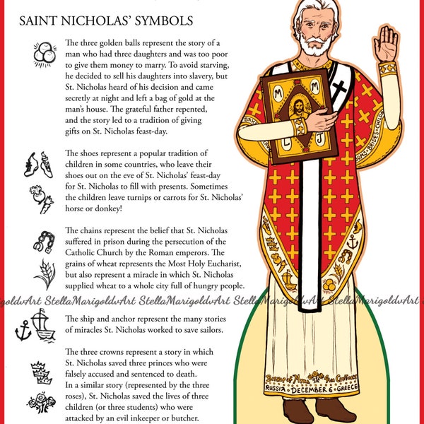 Digital Download - Saint Nicholas Paper Doll (Traditional)