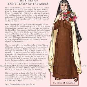 Digital Download Saint Teresa of the Andes Paper Doll Color and BnW image 4