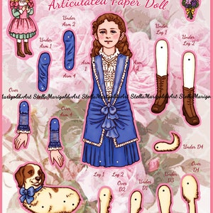 Digital Download - Little Saint Therese Paper Doll - Color and Black and White (Articulated)
