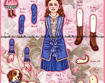 Digital Download - Little Saint Therese Paper Doll - Color and Black and White (Articulated)