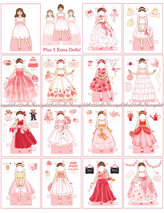 Digital Download Flower Girl Paper Dolls Etsy