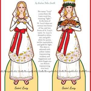 Téléchargement numérique - Sainte-Lucie, poupée en papier (traditionnelle)