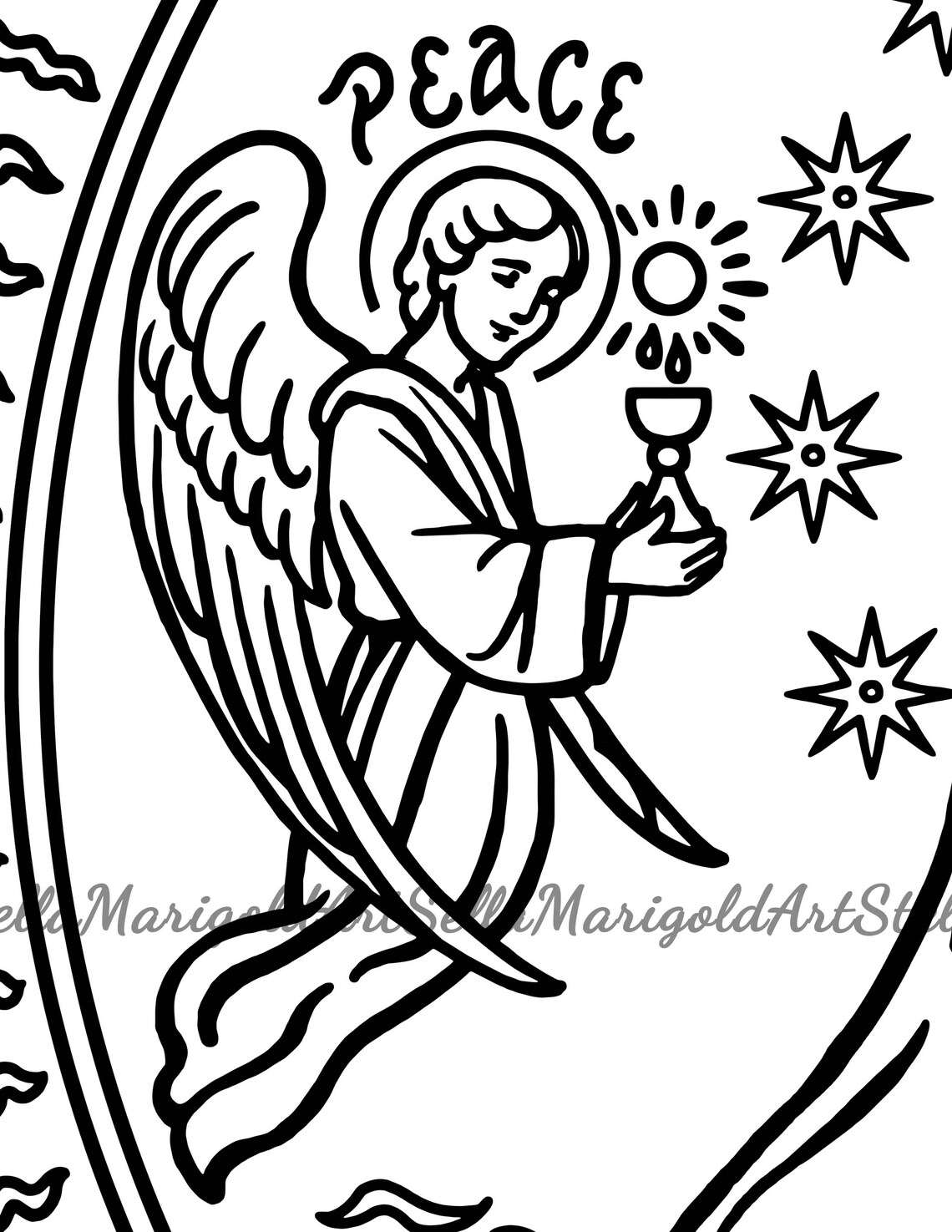 Our Lady of Fatima Coloring Page | Etsy