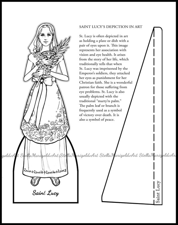 Saint Lucy Paper Doll Traditional Etsy