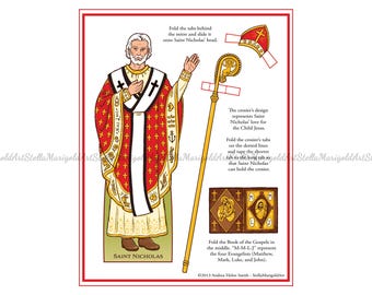 Digital Download - Saint Nicholas Paper Doll (Traditional) (Color and BnW)