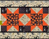 Happy Jack Halloween Table Runner Placemat Pattern, 19 x 55 for the table runner and 18 x 22 for the placemat