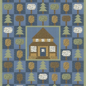 Fall Fantasy Flannels Forest Living Lap Quilt Pattern, 58" x 74" designed by Coach House Designs