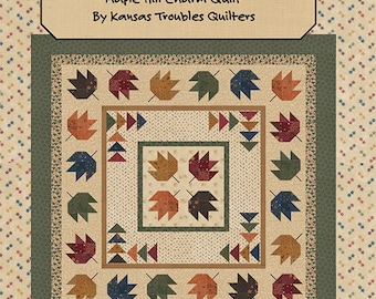 Maple Hill Charm Pack friendly Windblown Pattern, 30" x 30" designed by Kansas Troubles Quilters