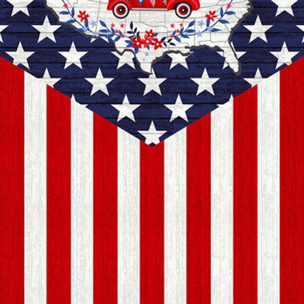 Truckin' in the USA Patriotic 24" Flag Panel designed by Chelsea DesignWorks