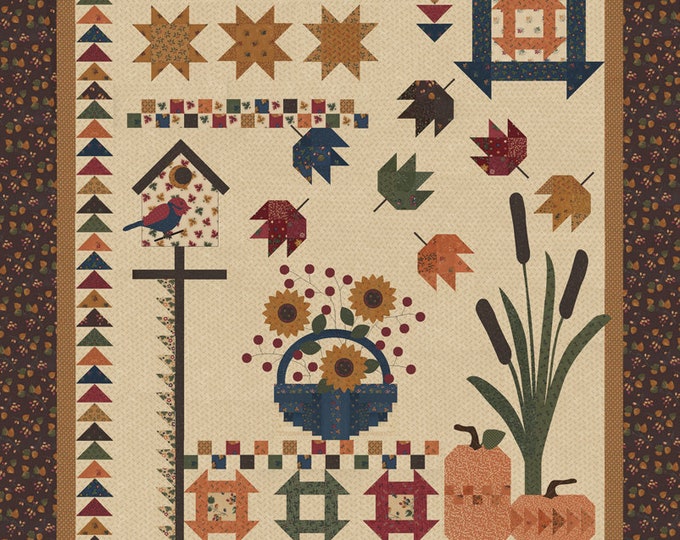 Maple Hill Sugar Maple Farm Quilt Kit designed by Kansas Troubles Quilters, 72" x 84"