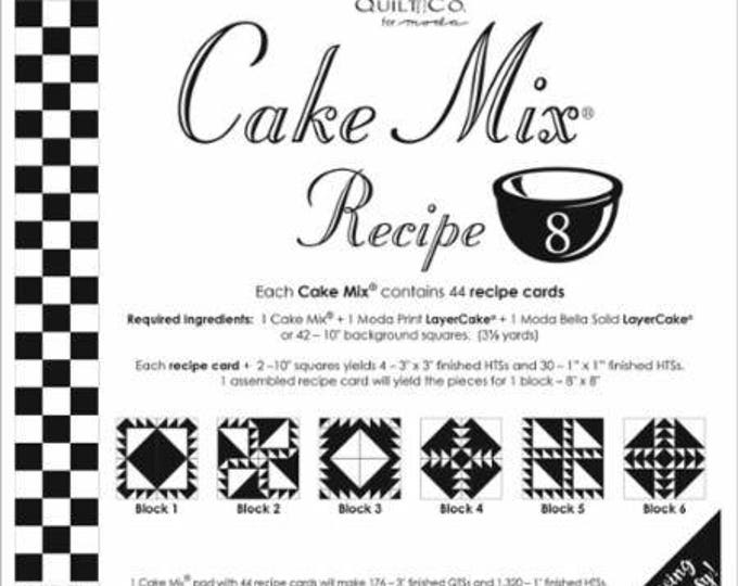 Cake Mix Recipe #8 designed by Miss Rosie's Quilt Co for Moda Fabrics, Each Cake Mix contains 44 recipe cards
