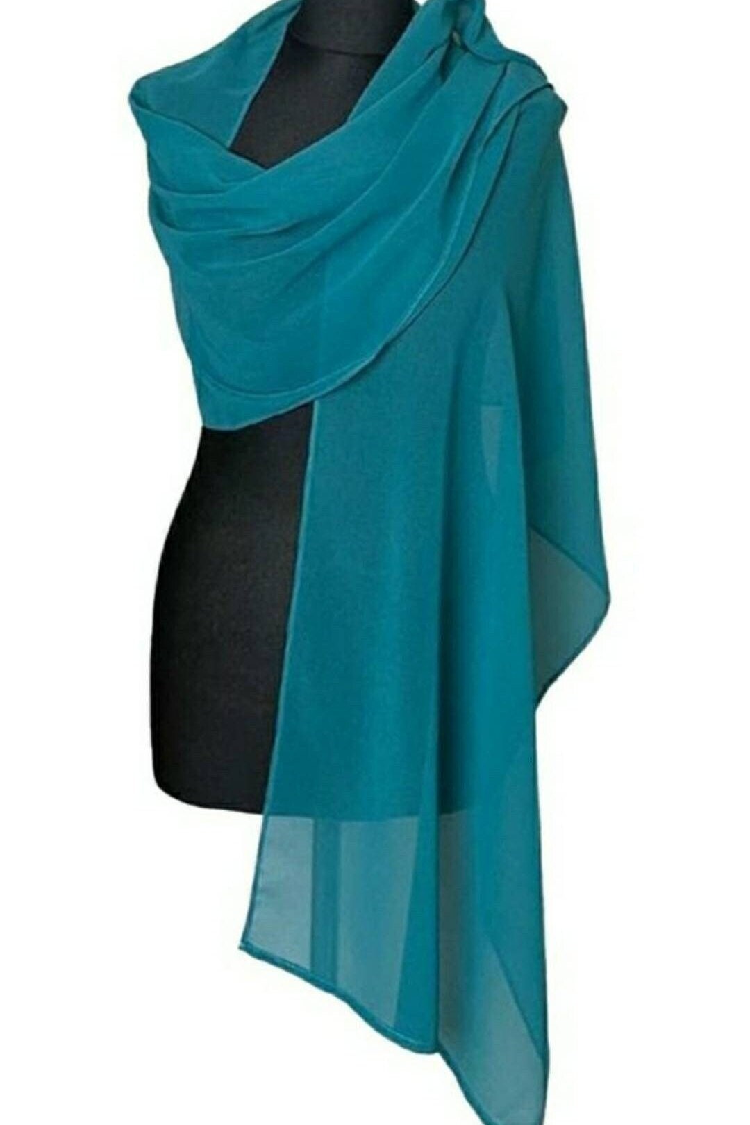 LumiSyne Donna Scialle In Raso Chiffon Silky Tinta Unita Wrap Stola Per Sposa Damigella Cerimonia Matrimonio Serata - Foto 10