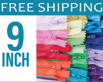 9 inch Rainbow Pack of Zippers - 75 pieces You Pick Colors