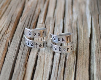 Best friend rings / Soul Sisters rings / Best Friend Gift / Friendship rings / BFF gift / Bff rings / Soul sister gifts / gifts under 20