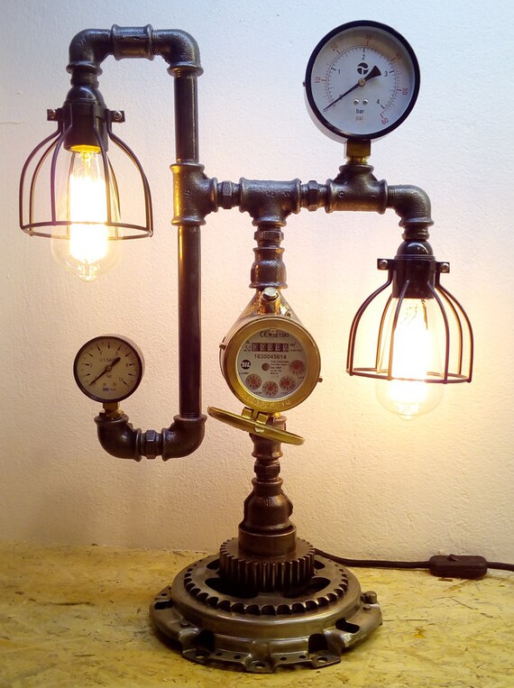 Industrial Steampunk Desk Lamp Home Decor Etsy
