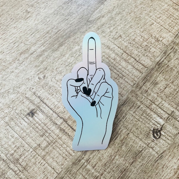 Middelvinger, fuck you holografische waterdichte sticker