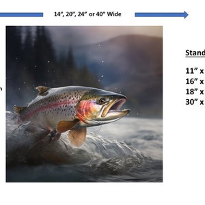 Rainbow Trout Canvas Print: Fly Fishing Cabin Wall Art - Etsy
