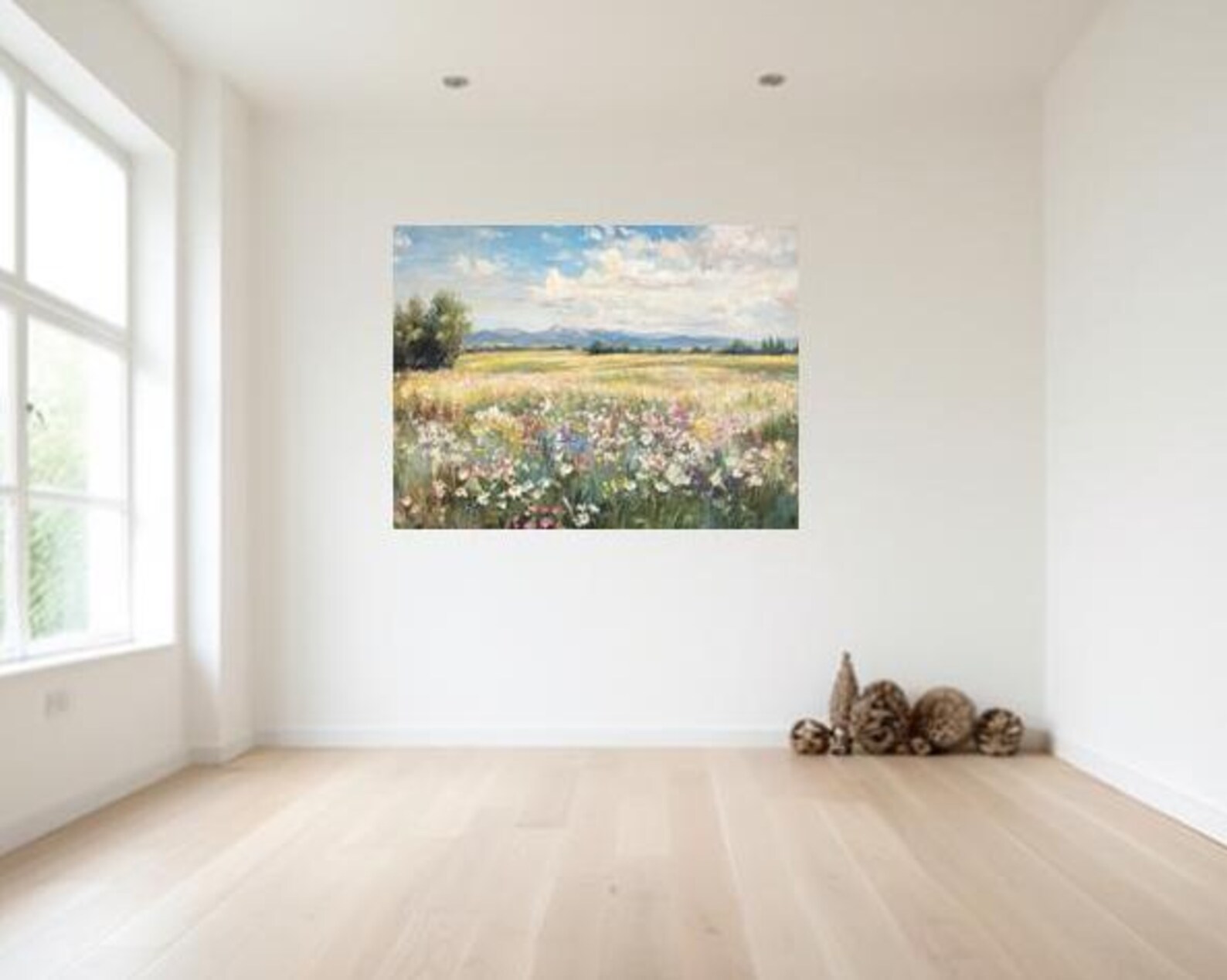 Wildflower Meadow Canvas Print, Vintage Landscape Wall Art - Etsy