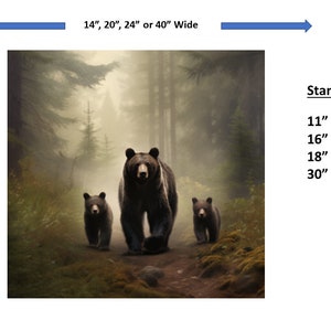 Black Bear and Her Cubs Print Canvas Wall Art of a Tranquil Forest Scene Perfect for Outdoor Enthusiasts Home Hunting or Cabin Decor image 8