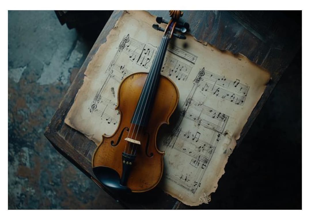 Violin and Sheet Music Canvas Print, Vintage Music Room Decor - Etsy