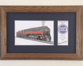 Vintage New York Central Locomotive Mountain Wall Decor Express Train Picture 16x20 Two Set Art Print Posters