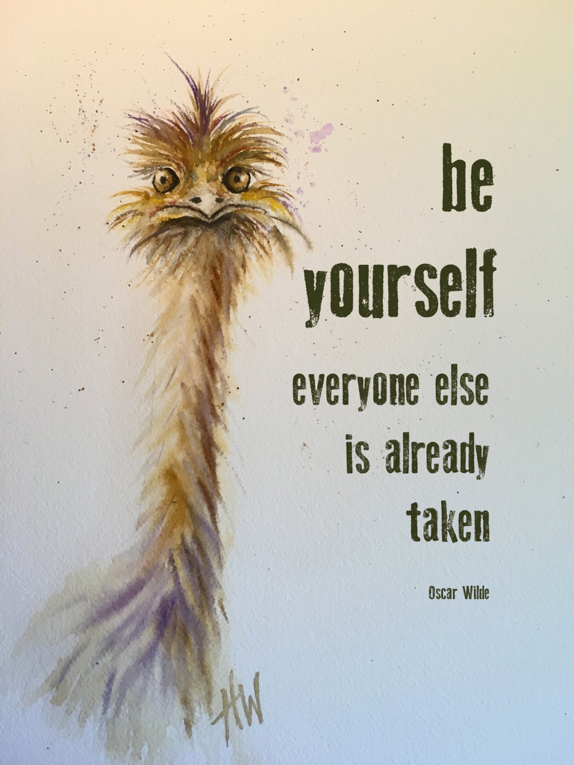 Be Yourself, Everyone Else, Funny Quote, Funny Sayings, Typography Quote,  Oscar Wilde Quote, Funny Bird, Wall Art - Etsy