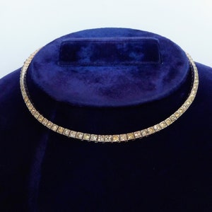 Vintage Art Deco Sterling & Crystal Rhinestone Choker