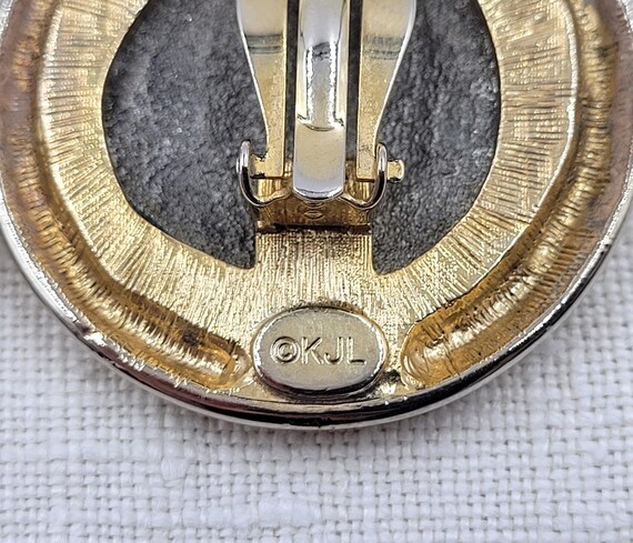 Vintage Kenneth Jay Lane KJL Greek Coin Clip Earr… - image 5