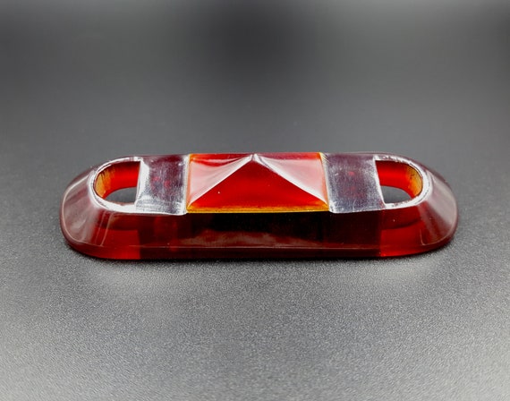 Large Art Deco Red Cherry Juice Transparent Carve… - image 5