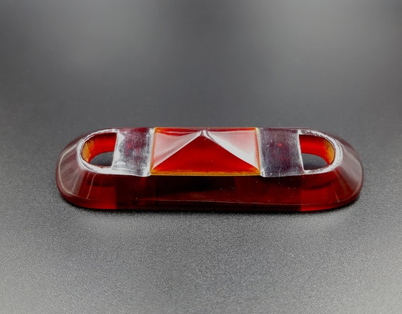 Large Art Deco Red Cherry Juice Transparent Carve… - image 2