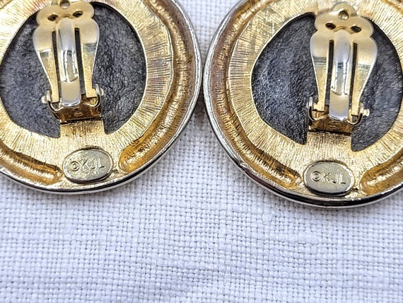 Vintage Kenneth Jay Lane KJL Greek Coin Clip Earr… - image 6