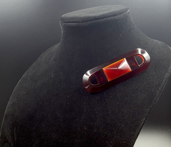 Large Art Deco Red Cherry Juice Transparent Carve… - image 9