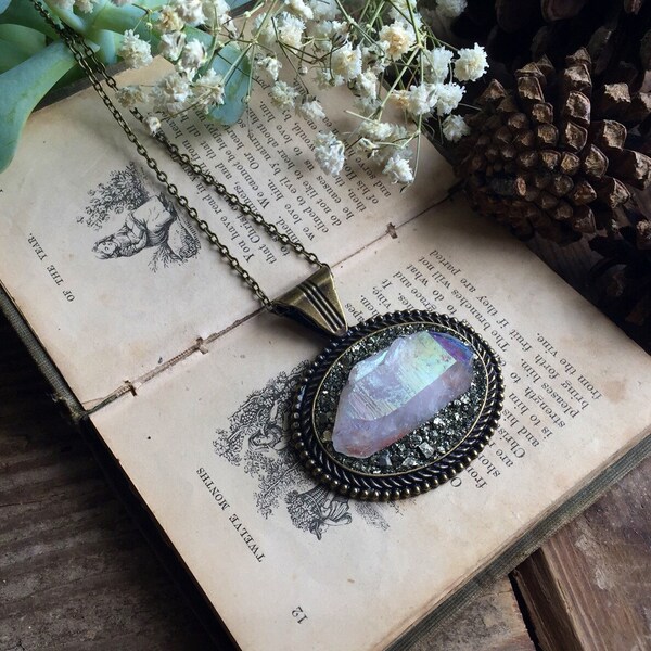 Angel Aura Crushed Pyrite Necklace