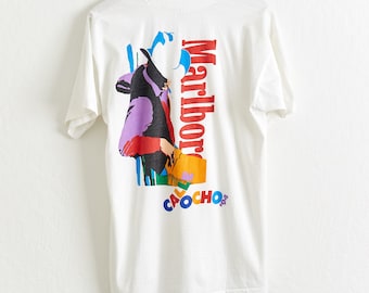 Vintage 1990s Marlboro Unlimited Train Track Graphic T Shirt Size